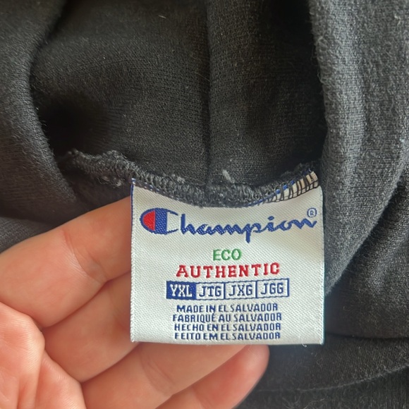 NWOT Champion eco youth XL black hoodie. - Picture 2 of 3
